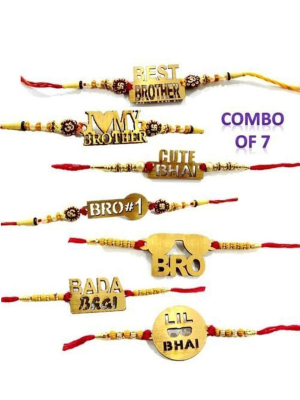 Vembley Combo Of 7 Multiple Traditional Varieties Of Rakhi For Dear Brother