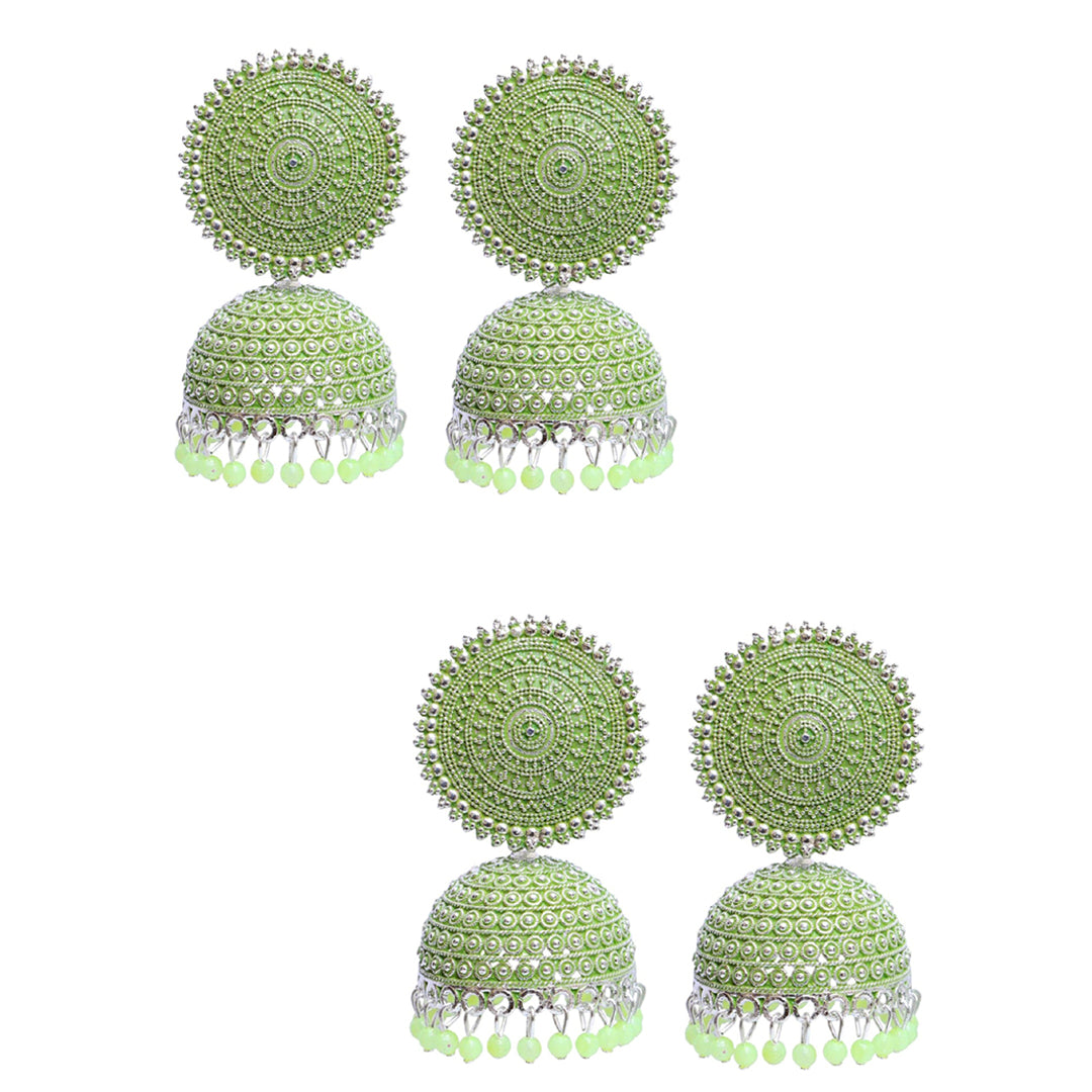 Combo of 2 Seagreen Pearls Drop Dome Shape Jhumki
