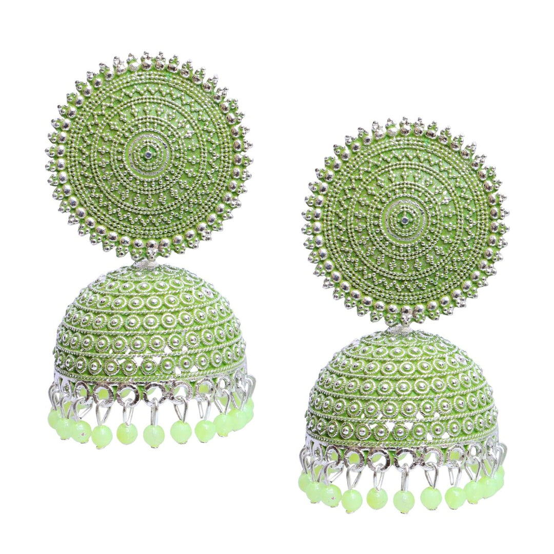 Combo of 2 Seagreen Pearls Drop Dome Shape Jhumki
