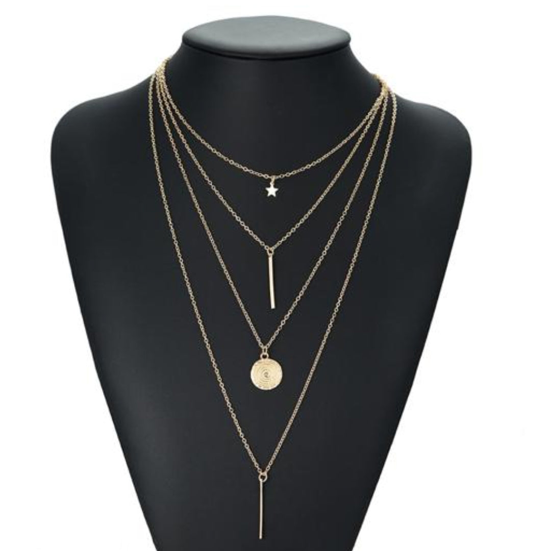 Combo of 2 Gold Plated Multi Layered Pendant