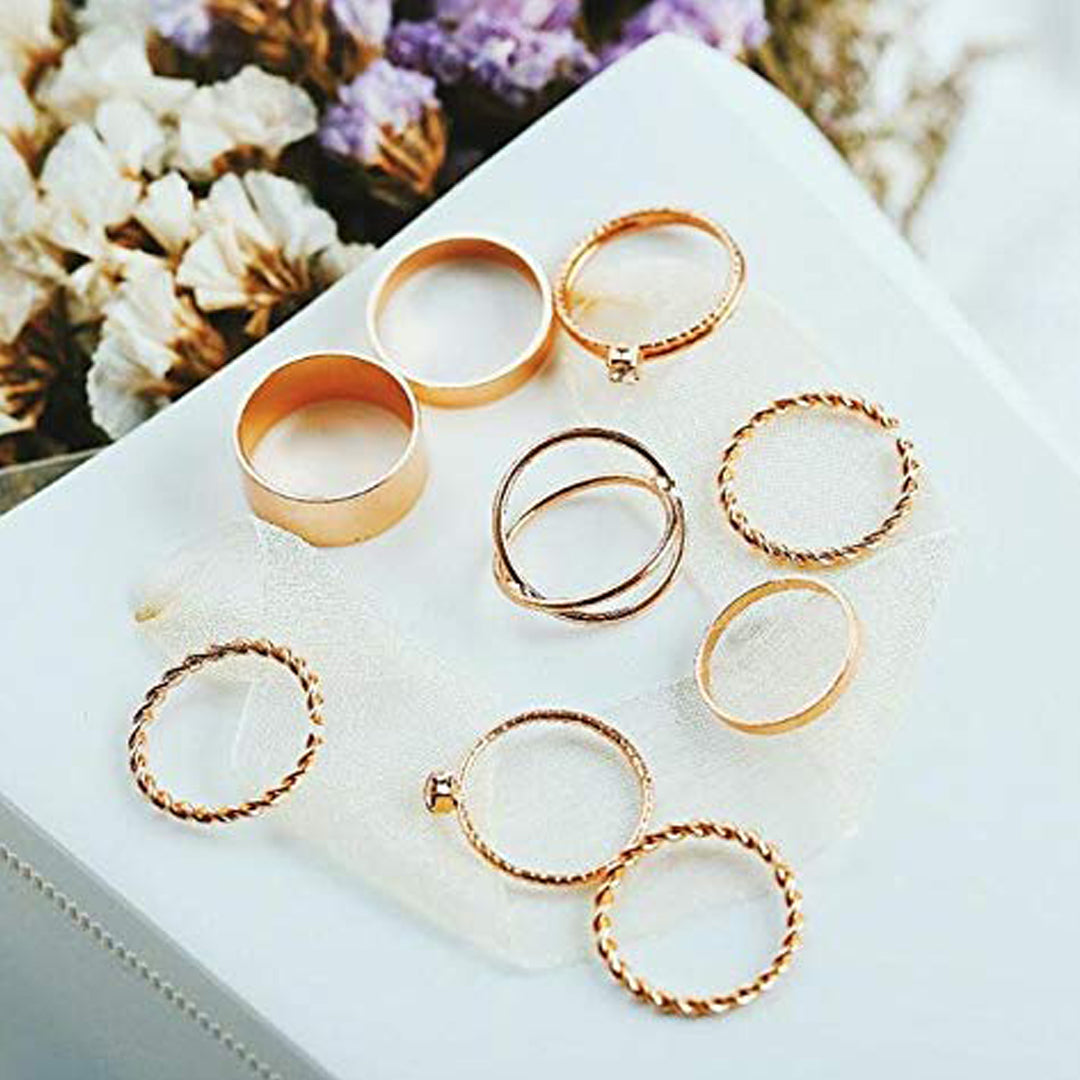 Color stone gold ring set(4) – ONNI JEWELS