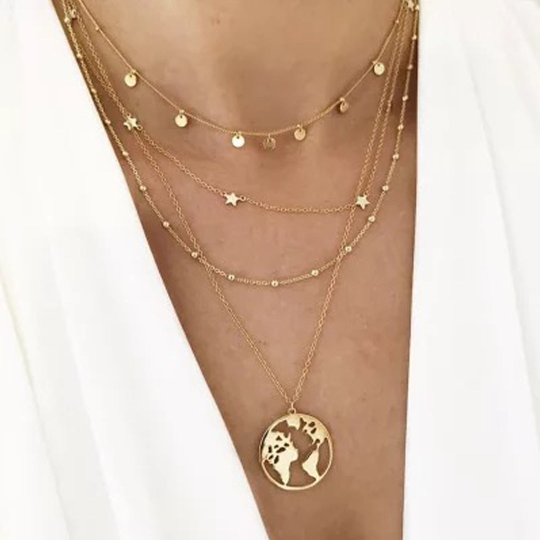 10k Gold Globe Pendant Necklace
