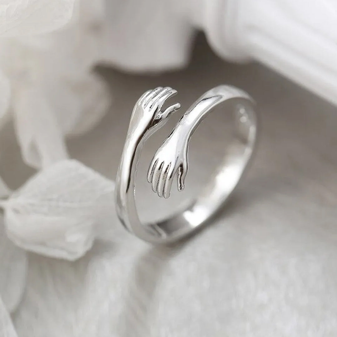 Hug Ring Pattern Silver Adjustable Hug Ring – Vembley