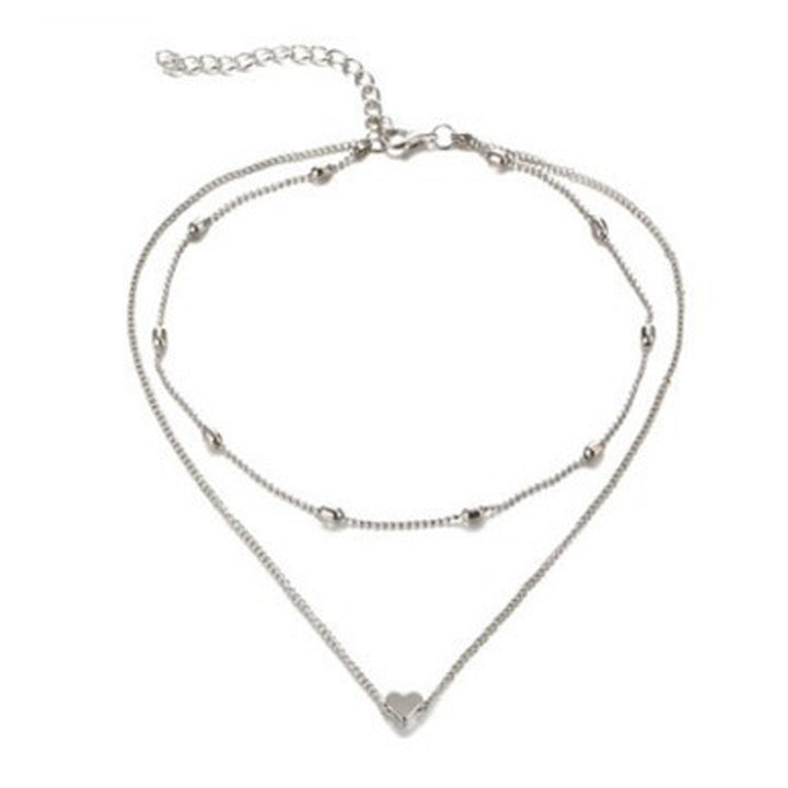 Silver Plated Double Layered Heart Pendant