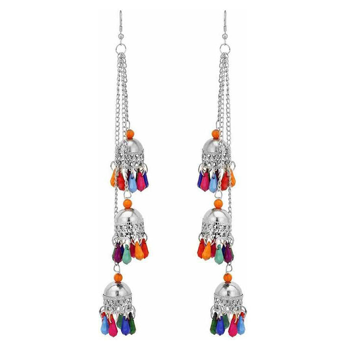 Combo of 2 Round and Multicolor Ghungroo Earrings