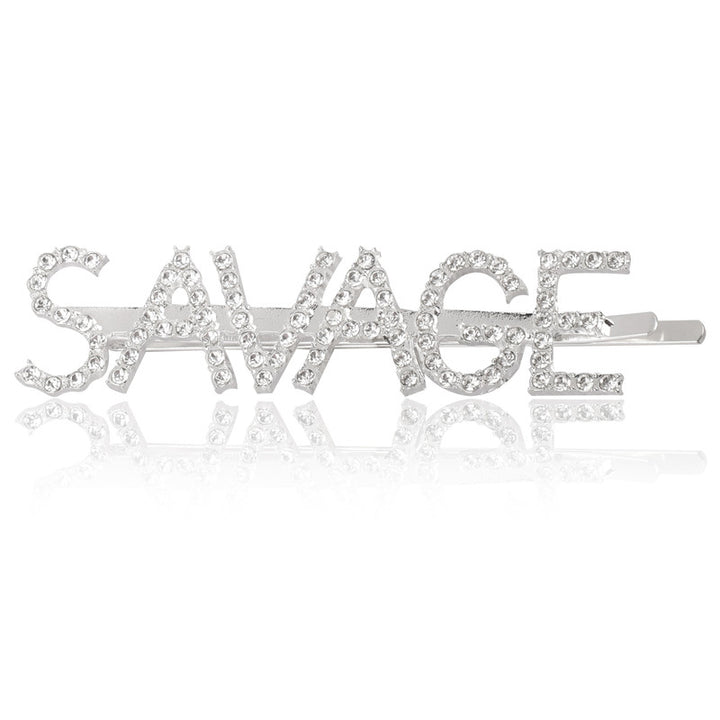 Vembley Charming Silver Savage Word Hairclip For Women and Girls