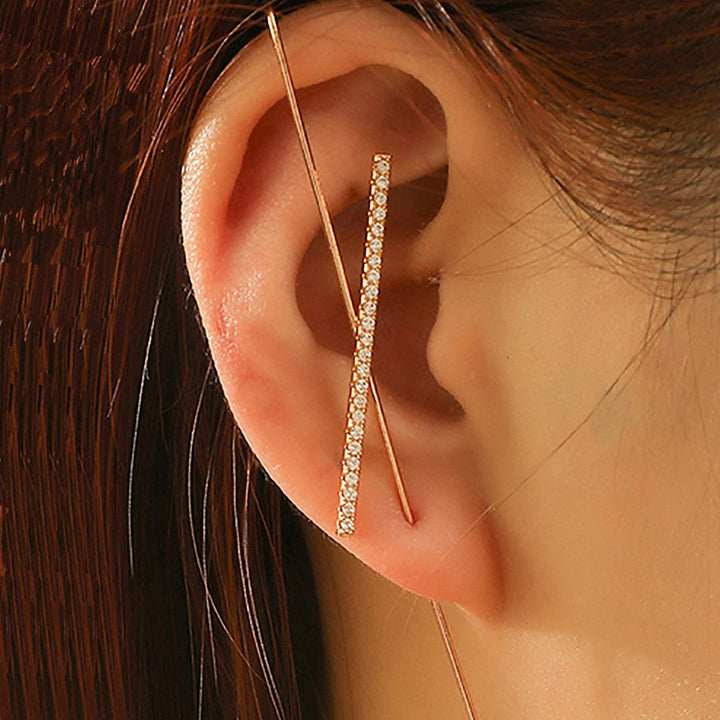 Pack Of 2 Studded Cross And Thunderbolt Ear Cuff