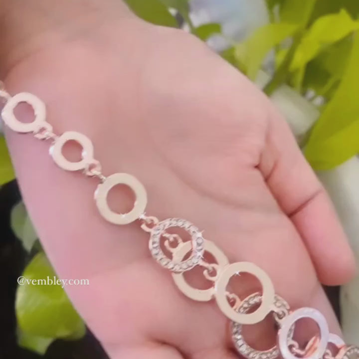 Rose Gold Plated Crystal Rings Bracelet