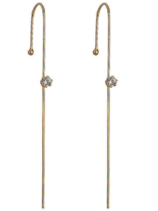Vembley Pair of 2 Stunning Gold Plated Stud Ear Cuff for Women & Girls